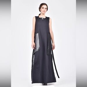 Aakasha knit and faux leather dress